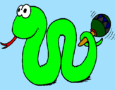 Desenho Serpente cascavel pintado por caio xavier moreira