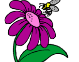 Desenho Margarida com abelha pintado por tami