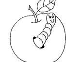 Desenho Maçã com lagarto pintado por joão pedro
