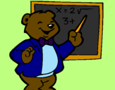 Desenho Professor urso pintado por B.