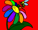 Desenho Margarida com abelha pintado por **very**