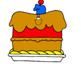 Desenho Bolo de aniversário pintado por luiz felipe