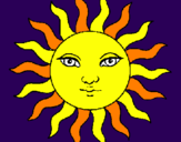 Desenho Sol pintado por jeca