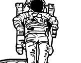 Desenho Astronauta pintado por P