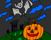 Desenho Paisagem Halloween pintado por DANIEL