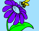 Desenho Margarida com abelha pintado por carolina