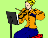 Desenho Dama violinista pintado por cleydson