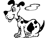 Desenho Cão sentado pintado por debby