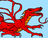 Desenho Dragão réptil pintado por Geovana
