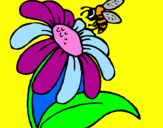Desenho Margarida com abelha pintado por MARIA EDUARDA INFANTILIII