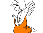 Desenho Anjo a orar pintado por sei lá 