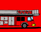Desenho Camião de bombeiros com escada pintado por Tiago