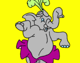 Desenho Elefante a dançar pintado por kayane