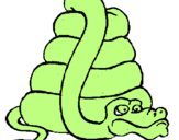 Desenho Serpente grande pintado por pedro e titia