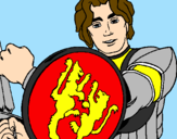 Desenho Cavaleiro com escudo de leão pintado por kattia