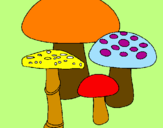 Desenho Cogumelos pintado por mara beatriz