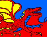 Desenho Dragão réptil pintado por isaac 