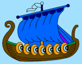 Desenho Barco viking pintado por OT