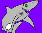 Desenho Tiburão alegre pintado por tubarao do mauricio