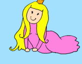 Desenho Princesa contente pintado por menina rainha