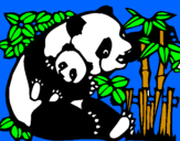 Desenho Mamã panda pintado por afonso costa