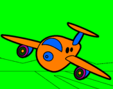 Desenho Avião a aterrar pintado por magda ctba