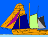 Desenho Veleiro de três mastros pintado por DANIEL