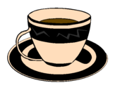 Desenho Taça de café pintado por taynara