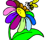 Desenho Margarida com abelha pintado por Arthur belini