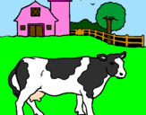 Desenho Vaca a pastar pintado por silvana