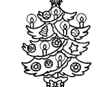Desenho Árvore de natal com velas pintado por lilas