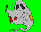 Desenho Fantasma guloso pintado por jc