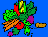 Desenho verduras pintado por aladim