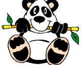 Desenho Urso panda pintado por dede