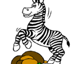 Desenho Zebra a saltar pedras pintado por nanda