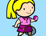 Desenho Rapariga tenista pintado por larissacn