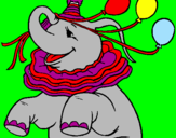 Desenho Elefante com 3 balões pintado por lulu