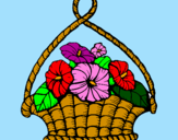 Desenho Cesta de flores pintado por erica