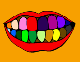 Desenho Boca e dentes pintado por miguel