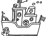 Desenho Barco com âncora pintado por cOCAS