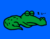 Desenho Crocodilo a dormir pintado por sofia s