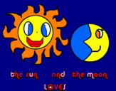 Desenho Sol e Lua pintado por jasmim