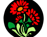 Desenho Gravado com flores pintado por tamiris