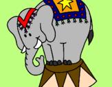 Desenho Elefante a actuar pintado por Lipe