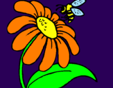 Desenho Margarida com abelha pintado por naah