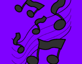 Desenho Notas na escala musical pintado por mikaella