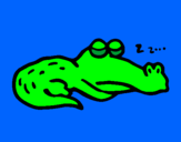 Desenho Crocodilo a dormir pintado por sofia