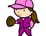 Desenho Jogadora de basebol pintado por Ana Sofia