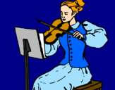 Desenho Dama violinista pintado por Adriana
