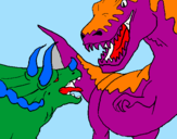 Desenho Luta de dinossauros pintado por mmma